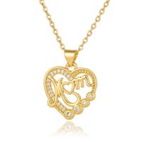 Wholesale Elegant Heart Shape Copper Inlay Zircon Pendant Necklace main image 5