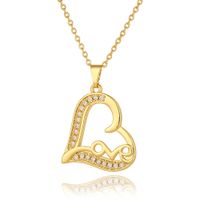 Wholesale Elegant Heart Shape Copper Inlay Zircon Pendant Necklace sku image 5