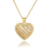 Wholesale Elegant Heart Shape Copper Inlay Zircon Pendant Necklace sku image 16