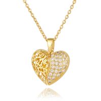 Wholesale Elegant Heart Shape Copper Inlay Zircon Pendant Necklace sku image 15