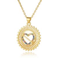 Wholesale Elegant Heart Shape Copper Inlay Zircon Pendant Necklace sku image 6