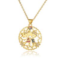 Wholesale Elegant Heart Shape Copper Inlay Zircon Pendant Necklace sku image 9