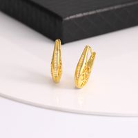 1 Pair Elegant Hip-Hop U Shape Plating Inlay Copper Zircon 18K Gold Plated Earrings main image 5