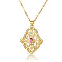 Wholesale Elegant Heart Shape Copper Inlay Zircon Pendant Necklace sku image 10