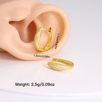 1 Pair Elegant Hip-Hop U Shape Plating Inlay Copper Zircon 18K Gold Plated Earrings main image 10