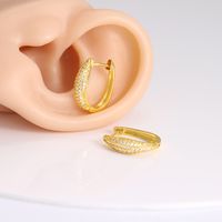 1 Pair Elegant Hip-Hop U Shape Plating Inlay Copper Zircon 18K Gold Plated Earrings main image 8