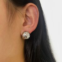 1 Pair Japanese Style C Shape Star Inlay 304 Stainless Steel Rhinestones 18K Gold Plated Ear Studs main image 4
