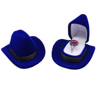 Cartoon Style Cowboy Hat Plastic Flocking Jewelry Boxes sku image 2