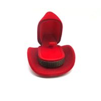 Cartoon Style Cowboy Hat Plastic Flocking Jewelry Boxes sku image 4