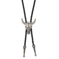 Retro Horns Pu Leather Alloy Unisex Necklace sku image 1