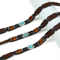 Retro Simple Style Oval Cord Knitting Inlay Turquoise Unisex Rope 1 Piece main image 1