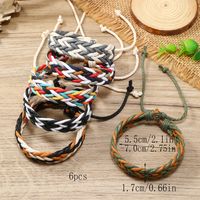 Retro Rhombus Cotton And Linen Handmade Unisex Drawstring Bracelets main image 2