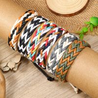 Retro Rhombus Cotton And Linen Handmade Unisex Drawstring Bracelets main image 5