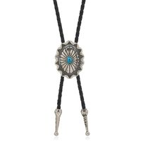 Retro Geometrisch Pu-Leder Legierung Türkis Emaille Unisex Bolo-Krawatten-Halsketten sku image 2