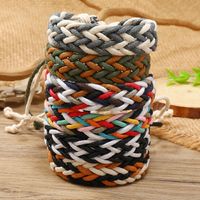 Retro Rhombus Cotton And Linen Handmade Unisex Drawstring Bracelets main image 6