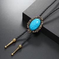 Rétro Géométrique Faux Cuir Alliage Turquoise Unisexe Colliers Bolo Cravate main image 4