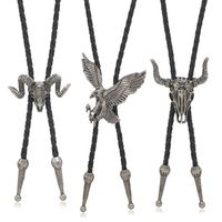 Retro Cattle Eagle Pu Leather Alloy Men's Bolo Tie Necklaces main image 3