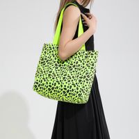 Women's Cloth Leopard Classic Style Sewing Thread Magnetic Buckle Shoulder Bag sku image 4