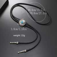 Retro Geometric Pu Leather Alloy Turquoise Enamel Unisex Bolo Tie Necklaces main image 2