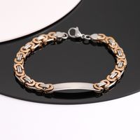 Acero Inoxidable 304 Oro De Rose Plateado Hip Hop Rock Punk Bloque De Color Pulsera main image 1