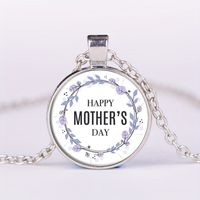 Elegant Sweet Simple Style Letter Alloy Inlay Glass Silver Plated Mother'S Day Women's Pendant Necklace main image 2