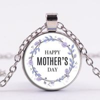 Elegant Sweet Simple Style Letter Alloy Inlay Glass Silver Plated Mother'S Day Women's Pendant Necklace main image 5