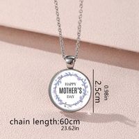 Elegant Sweet Simple Style Letter Alloy Inlay Glass Silver Plated Mother'S Day Women's Pendant Necklace main image 4
