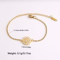 Wholesale Elegant Korean Style Round 304 Stainless Steel Copper Plating Inlay 18K Gold Plated Zircon Bracelets main image 6