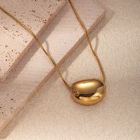 Edelstahl 304 Vergoldet Einfacher Stil Pendeln Überzug Einfarbig Halskette Mit Anhänger main image 3