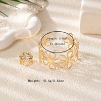 Basic Modern Style Classic Style Flower 14K Gold Plated Alloy Wholesale Rings Bracelets Jewelry Set main image 2