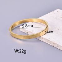 304 Stainless Steel Titanium Steel 18K Gold Plated Simple Style Classic Style Plating Solid Color Bangle main image 3