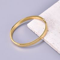 304 Stainless Steel Titanium Steel 18K Gold Plated Simple Style Classic Style Plating Solid Color Bangle main image 6
