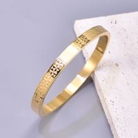 304 Stainless Steel Titanium Steel 18K Gold Plated Simple Style Classic Style Plating Solid Color Bangle main image 1