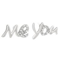1 Pair Basic Modern Style Classic Style Letter Inlay Copper Rhinestones Ear Studs sku image 1