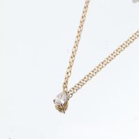 304 Stainless Steel Basic Simple Style Classic Style Inlay Geometric Zircon Pendant Necklace main image 6