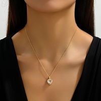 Wholesale Basic Modern Style Classic Style Heart Shape Copper Plating Inlay Zircon Pendant Necklace main image 4