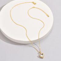 Wholesale Basic Modern Style Classic Style Heart Shape Copper Plating Inlay Zircon Pendant Necklace main image 5