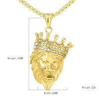 1 Piece 316 Stainless Steel  18K Gold Plated Lion Polished Pendant main image 2