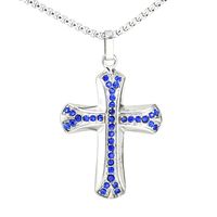 1 Piece 316 Stainless Steel  Rhinestones 18K Gold Plated Cross Polished Pendant main image 5
