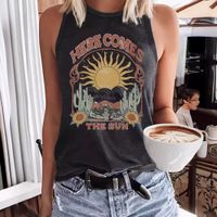 Women's Racerback Tank Tops Tank Tops Printing Vacation Cactus Sun Landscape main image 3