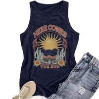 Women's Racerback Tank Tops Tank Tops Printing Vacation Cactus Sun Landscape main image 5