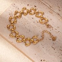 Casual Basic Classic Style Solid Color 304 Stainless Steel Gold Plated Bracelets In Bulk main image 4