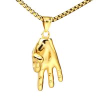 1 Piece 316 Stainless Steel  18K Gold Plated Gesture Polished Pendant sku image 2