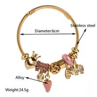 304 Stainless Steel Alloy Gold Plated Casual Vacation Classic Style Plating Inlay Strawberry Rhinestones Bangle main image 2