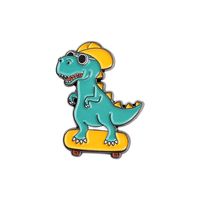 Cartoon Style Cute Cowboy Style Guitar Dinosaur Bicycle Alloy Stamping Stoving Varnish Plating Unisex Brooches sku image 3