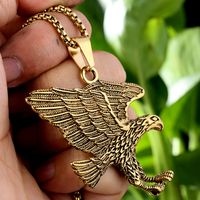 1 Piece 316 Stainless Steel  18K Gold Plated Eagle Polished Pendant main image 6