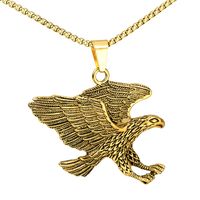 1 Piece 316 Stainless Steel  18K Gold Plated Eagle Polished Pendant sku image 2