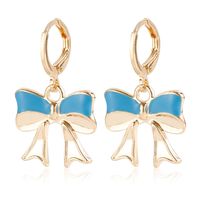 1 Pair Elegant Bow Knot Alloy Drop Earrings sku image 1