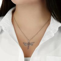 French Style Sweet Simple Style Dragonfly Alloy Iron Hollow Out Unisex Pendant Necklace main image 4
