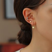 1 Set Elegant Sweet Simple Style C Shape Star Heart Shape Inlay Copper Zircon Ear Cuffs Earrings Ear Studs main image 1